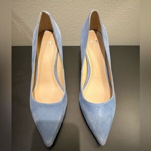 Suede bloc heels